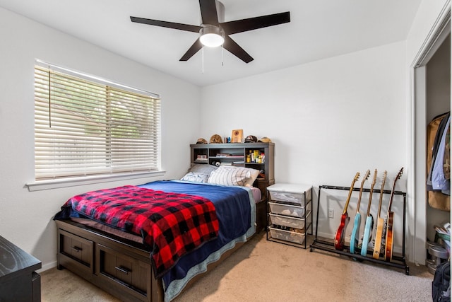 2409 Leslie St, Denton, TX 76205 - bedroom featuring carpet floors and ceiling fan