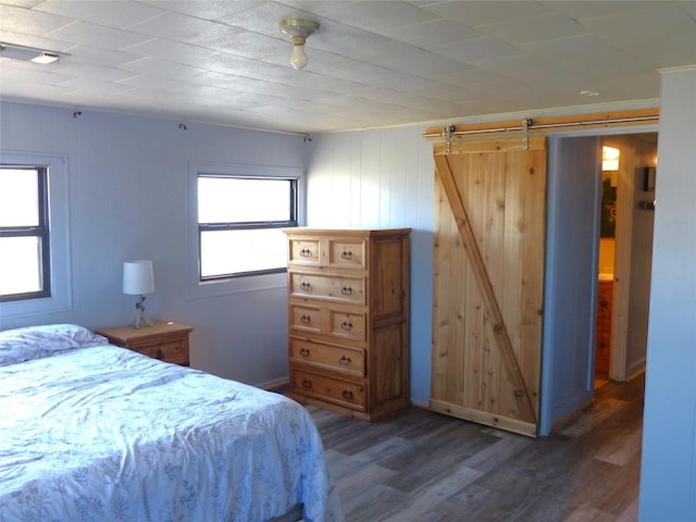 286 N Fm 1851, Voca, TX 76887 - bedroom with a barn door and wood finished floors