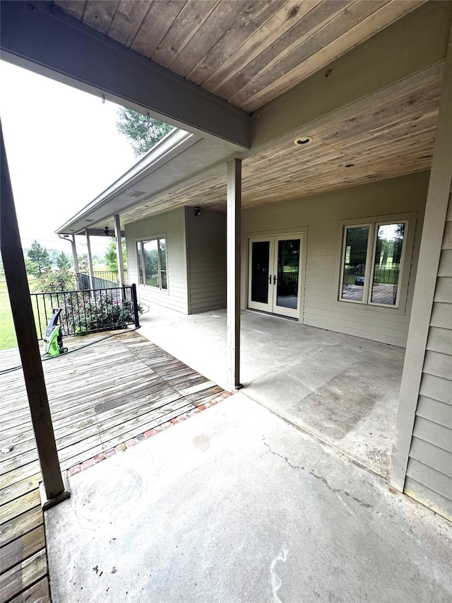 view of patio featuring french doors