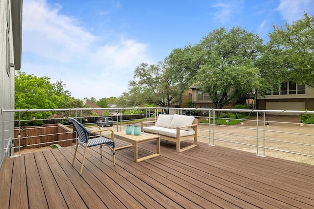 deck featuring outdoor lounge area