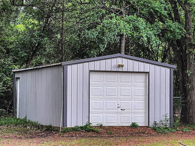 view of garage