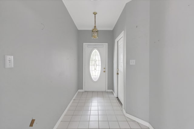 entrance foyer featuring baseboards and light tile patterned floors