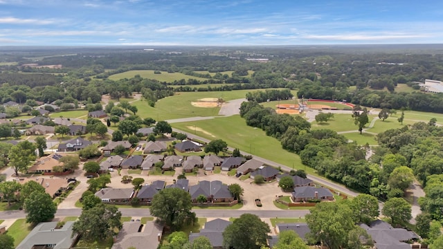 bird's eye view featuring golf course view and a residential view