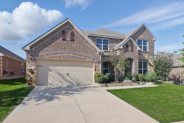 1146 Berrydale Dr, Northlake, TX 76226 - traditional home with brick siding, concrete driveway, a garage, and a front yard