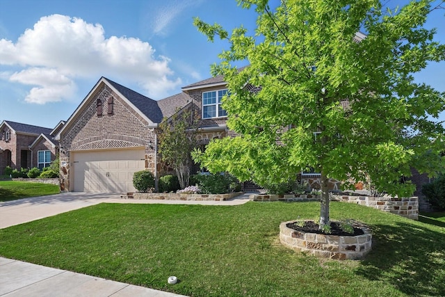 1146 Berrydale Dr, Northlake, TX 76226 - view of front of house with brick siding, a front lawn, and driveway