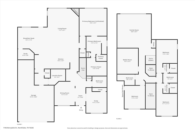 1146 Berrydale Dr, Northlake, TX 76226 - view of floor plan / room layout