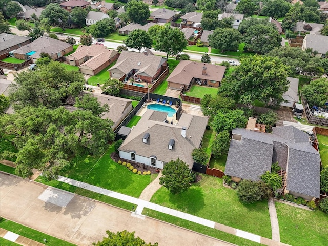 bird's eye view with a residential view