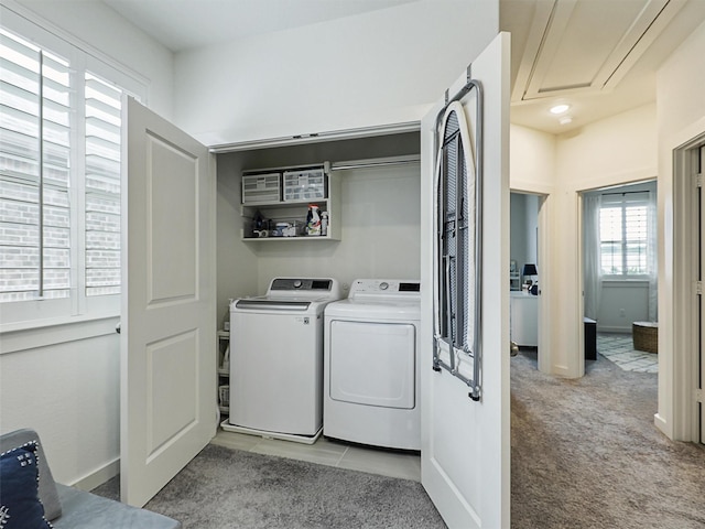1267 Casselberry Dr, Flower Mound, TX 75028 - washroom with laundry area, baseboards, carpet, and washing machine and dryer