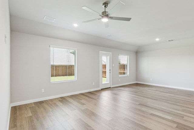 6517 Colt Ranch Rd, Fort Worth, TX 76036 - spare room featuring light wood-type flooring, recessed lighting, and ceiling fan