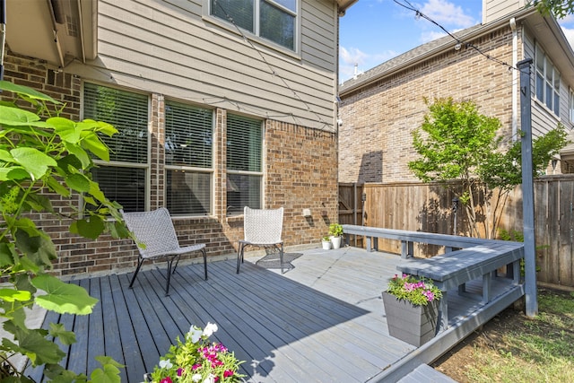 wooden terrace with fence