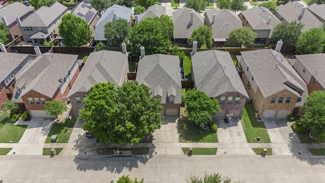 aerial view with a residential view
