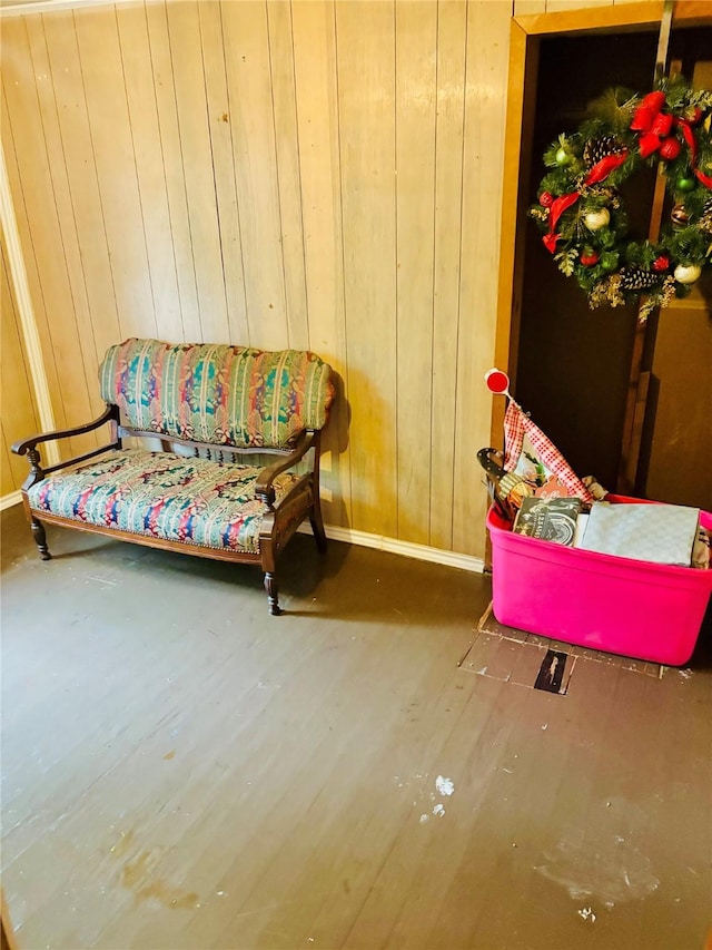 1406 N Main St, Weatherford, TX 76086 - sitting room featuring wood finished floors and wood walls
