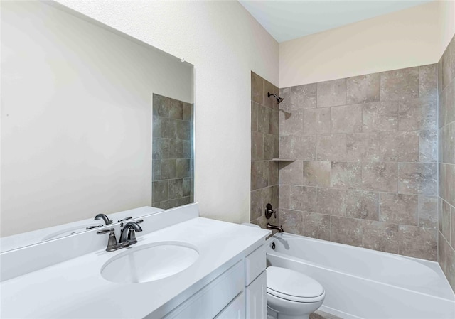 full bathroom featuring vanity, toilet, and shower / bathtub combination