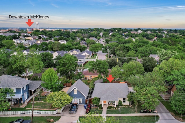 aerial view featuring a residential view