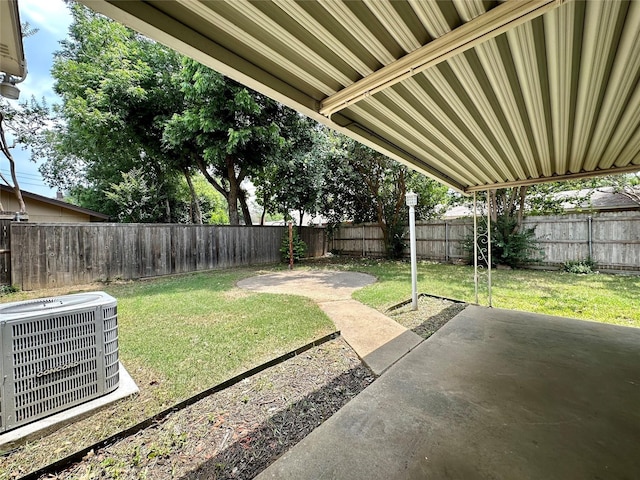 2804 Hollywood Dr, Arlington, TX 76013 - view of yard with a patio, a fenced backyard, and cooling unit