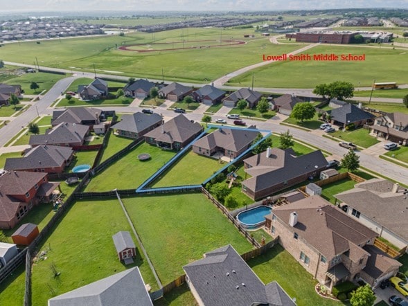 birds eye view of property featuring a residential view