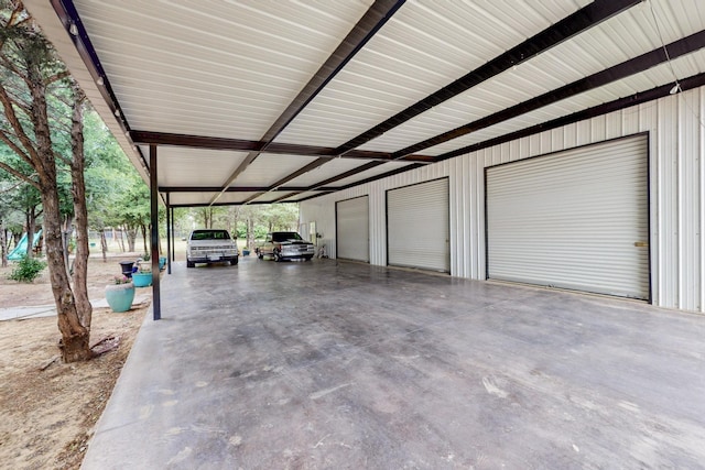 view of garage
