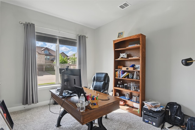1164 Red Hawk Ln, Forney, TX 75126 - office with light colored carpet, visible vents, a wealth of natural light, and baseboards