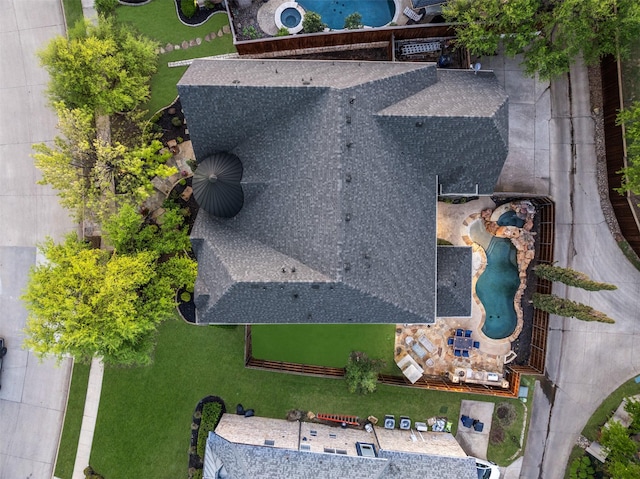 1374 Deer Lake Dr, Frisco, TX 75036 - view from above of property with a pool
