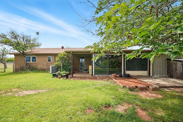 2134 Braune Rd, Abilene, TX 79606 - back of property with brick siding and central AC unit