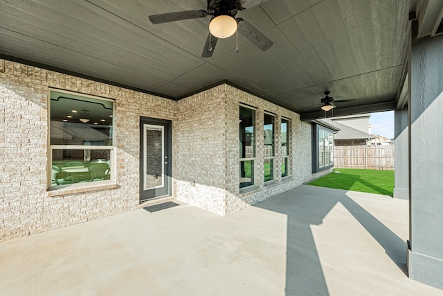 1009 Canuela Way, Justin, TX 76247 - view of patio with fence and a ceiling fan