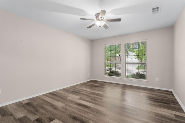 13140 Fencerow Rd, Fort Worth, TX 76244 - unfurnished room featuring ceiling fan, baseboards, and dark wood-type flooring