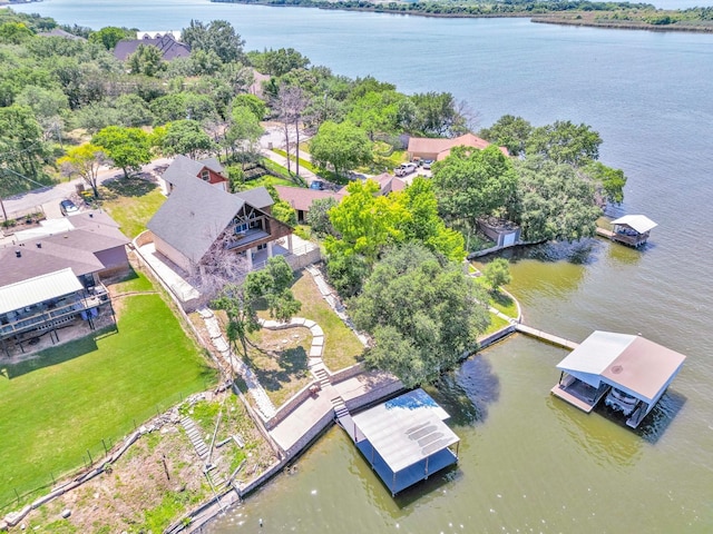 6107 Grande Cove Ct, Granbury, TX 76049 - birds eye view of property featuring a water view