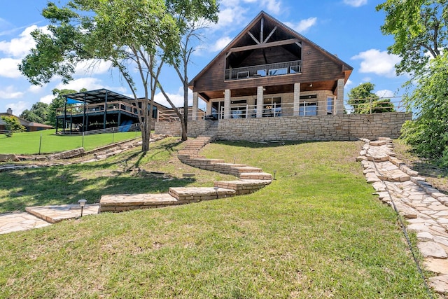 6107 Grande Cove Ct, Granbury, TX 76049 - back of house with a lawn
