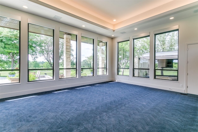 1505 Cottonwood Valley Cir N, Irving, TX 75038 - empty room with dark colored carpet, recessed lighting, a raised ceiling, and baseboards