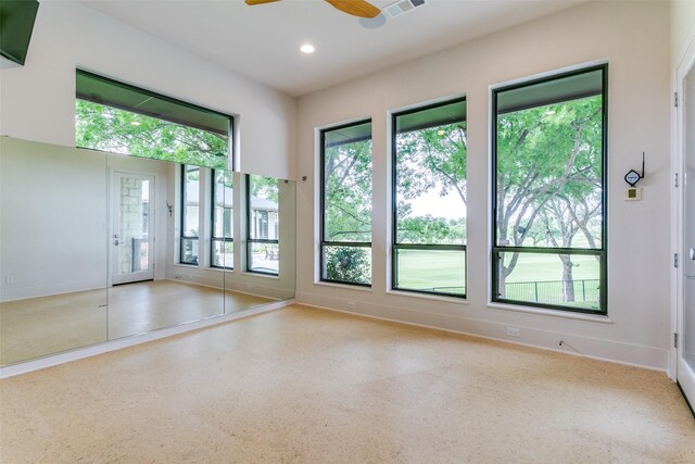 1505 Cottonwood Valley Cir N, Irving, TX 75038 - spare room featuring healthy amount of natural light, a ceiling fan, baseboards, and recessed lighting