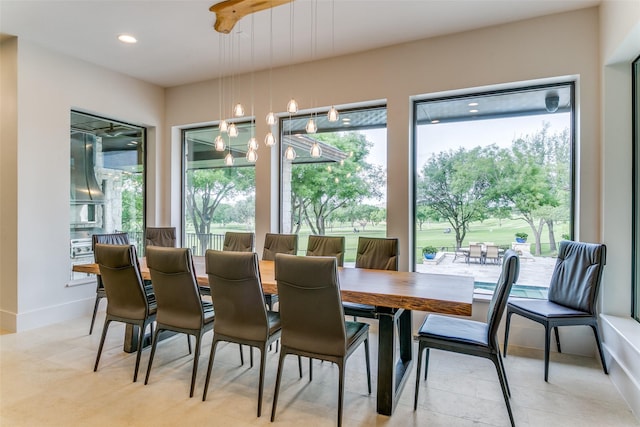 1505 Cottonwood Valley Cir N, Irving, TX 75038 - dining space featuring baseboards and a chandelier