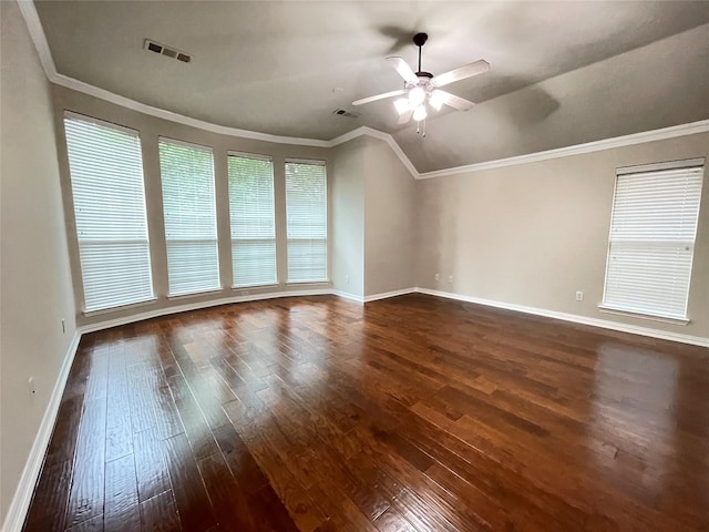 3617 Timothy Dr, Flower Mound, TX 75022 - interior space featuring visible vents, ceiling fan, baseboards, and dark wood-type flooring