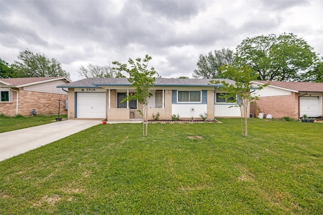 2914 Harvard St, Irving, TX 75062 - single story home with brick siding, a front lawn, an attached garage, and driveway