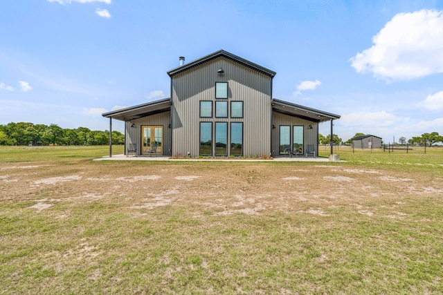 1400 Lacy Dr, Lipan, TX 76462 - rear view of property featuring a yard, french doors, and a patio area