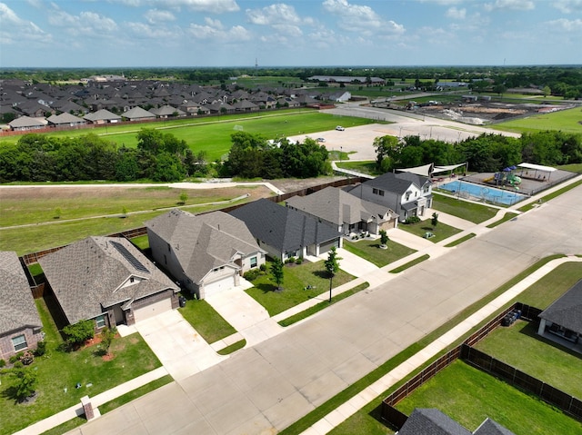 aerial view with a residential view