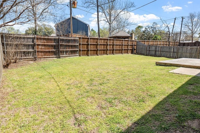 4109 Orchard Hill Dr, Arlington, TX 76016 - view of yard with a deck and a fenced backyard