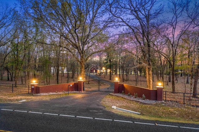 view of gate featuring a fenced front yard