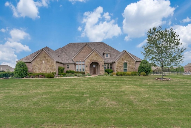 1415 Aberdeen Dr, Lucas, TX 75002 - view of front of property with a front yard and stone siding