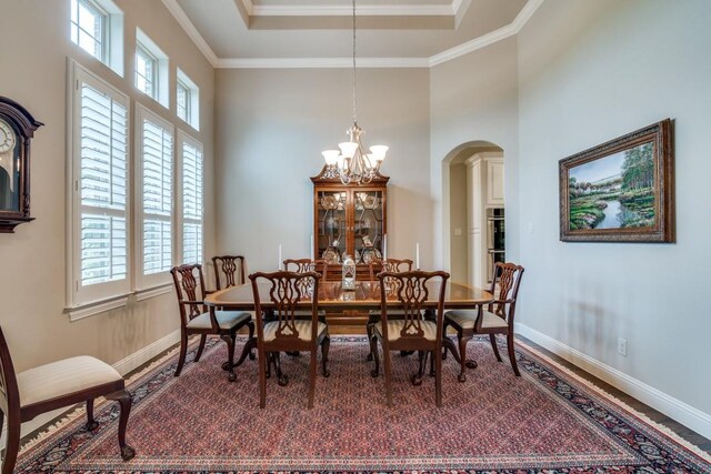 1415 Aberdeen Dr, Lucas, TX 75002 - dining space featuring plenty of natural light, arched walkways, baseboards, and a towering ceiling