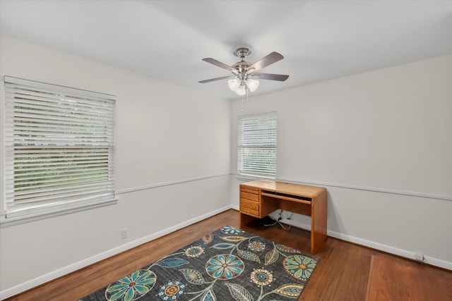 1207 W Tucker Blvd, Arlington, TX 76013 - office space with baseboards, ceiling fan, and wood finished floors