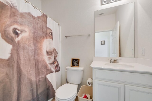 1015 Norias Dr, Forney, TX 75126 - bathroom with toilet, vanity, and a shower with shower curtain