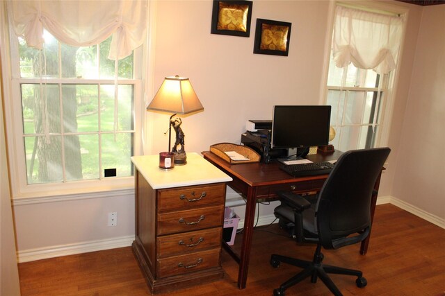423 S O Connor Rd, Irving, TX 75060 - office space with baseboards and dark wood-style flooring