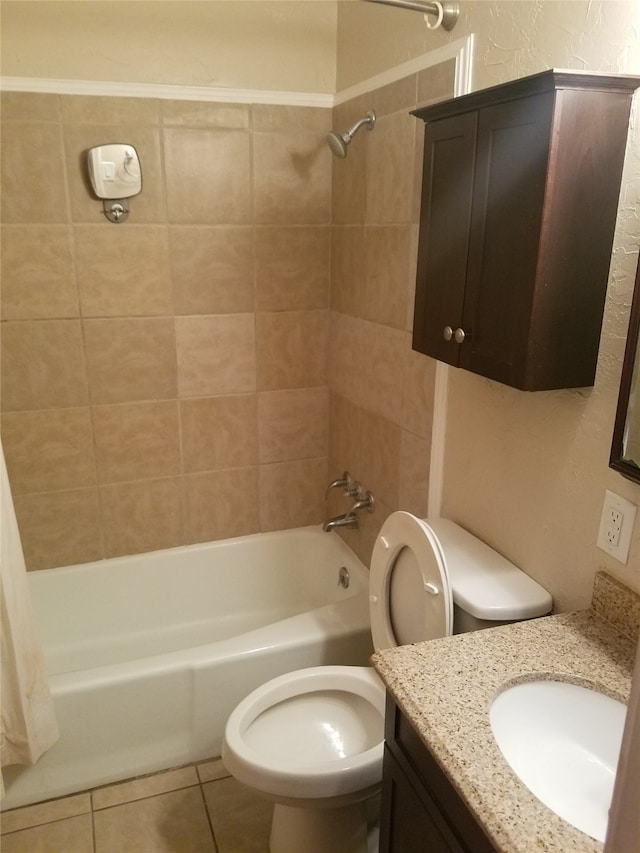 9025 Lone Oak Dr, Shreveport, LA 71118 - full bath with tile patterned floors, vanity, toilet, and bathing tub / shower combination