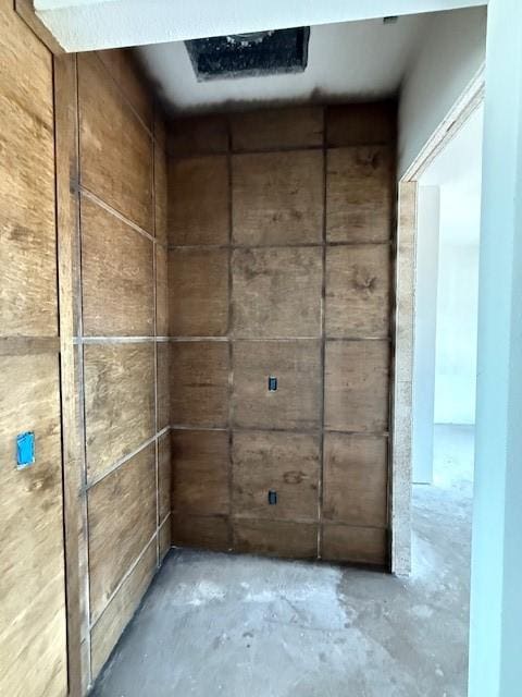interior space with concrete floors
