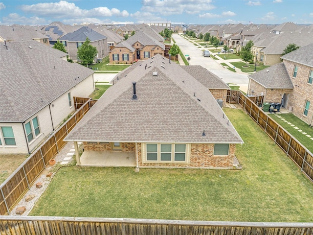 aerial view with a residential view