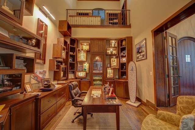 9 Victory Ln, Double Oak, TX 75077 - office with light wood-type flooring and a high ceiling