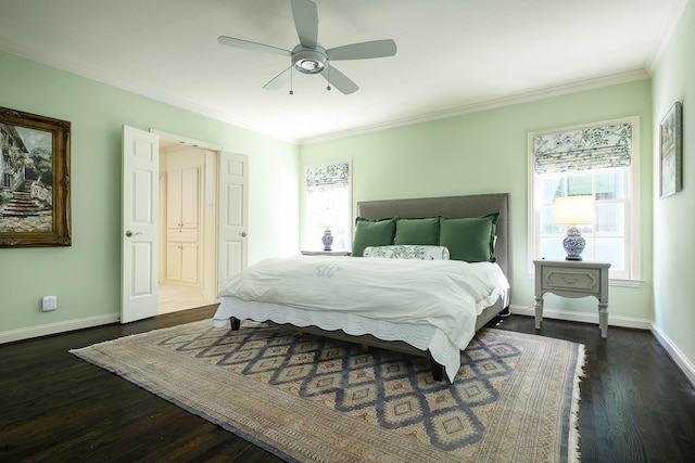 4108 Greenbrier Dr, University Park, TX 75225 - bedroom with wood finished floors, crown molding, and baseboards