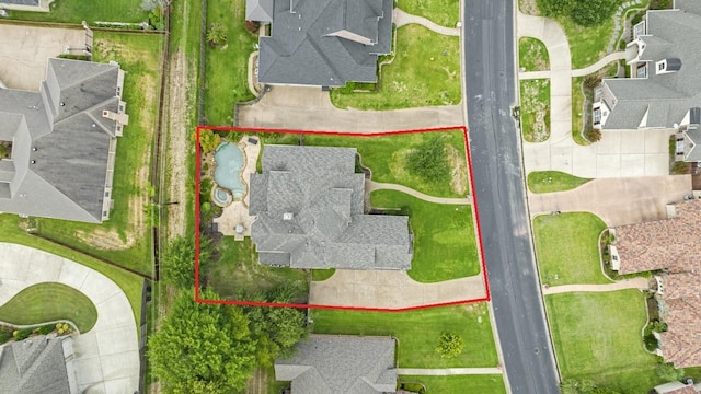 aerial view with a residential view