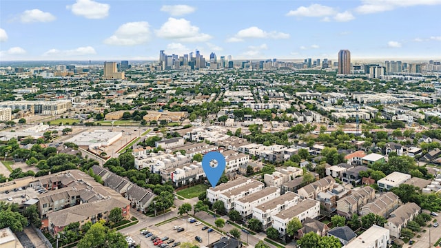 aerial view featuring a view of city