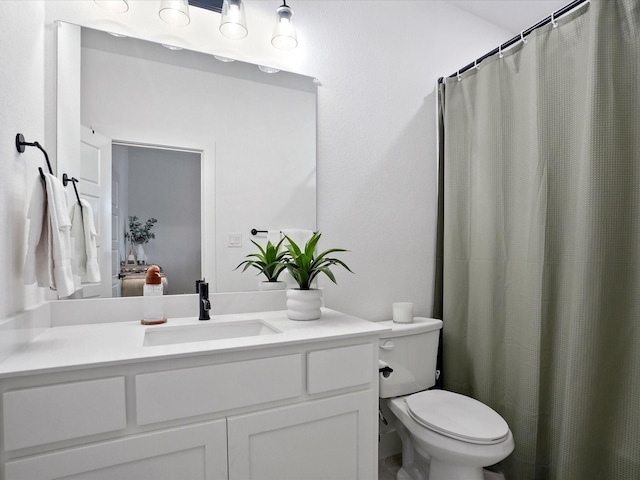 bathroom with toilet and vanity